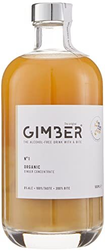 Gimber Biologische Gemberconcentraat 500 ml | Alcoholvrije biologische drank gemaakt van gember, citroen en kruiden | Premium Ginger Essence