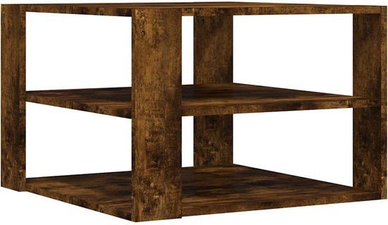 vidaXL Salontafel 58x58x40 cm bewerkt hout gerookt eikenkleurig