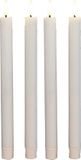 Anna's Collection Led dinerkaarsen - 4x - wit - 25 cm - 3D vlam - warm wit licht