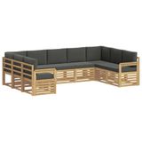 vidaXL - Buiten - bank - set - 7 - st - Wit - en - Anthraciet - Polyester