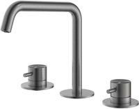 Hotbath Archie - Wastafelmengkraan - zonder Waste - Laag - Geborsteld Gunmetal PVD - Opbouw - Messing - V04