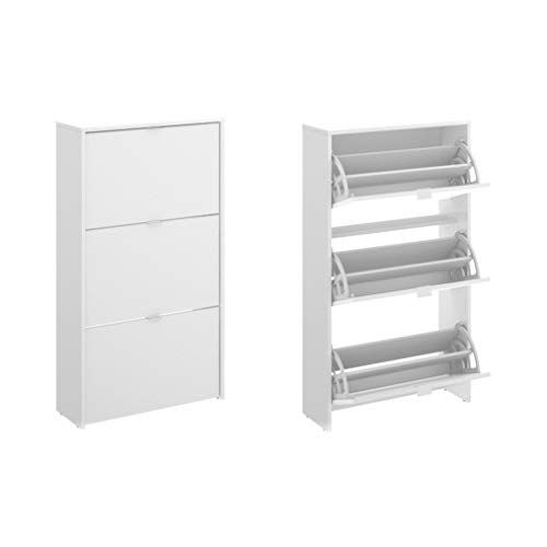 HOMEKIT Schoenenkast - 3 deuren - 18 paar - melamine - glanzend - 61 x 113 x 25 cm