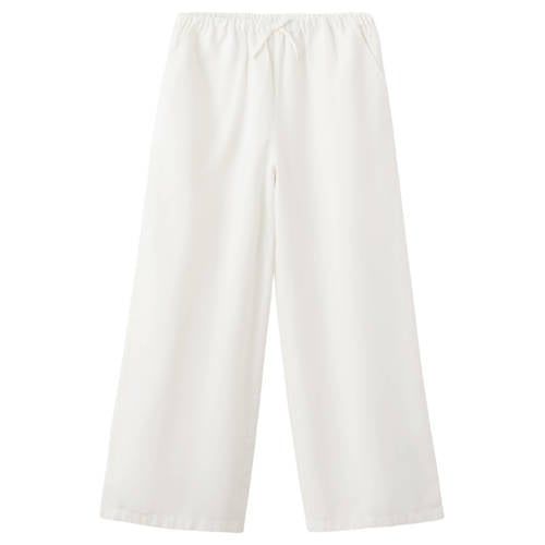 Mango Kids casual broek met linnen wit