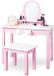 Merkloos Kinderkaptafel 'Jasmin' Set - Roze & Wit - MDF - 70x40x97cm