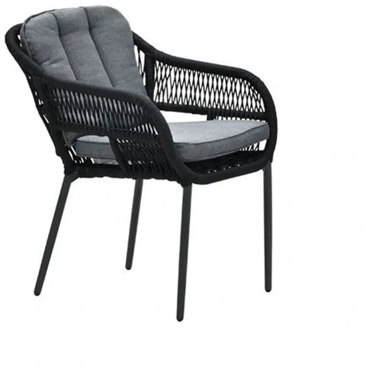 Garden Impressions Pescara dining fauteuil - carbon black - rope black - mystic grey