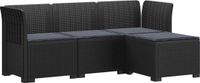 vidaXL 4-Zitter Tuin Sofa met Kussens Rattan Look PP Antraciet