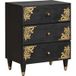 Table de nuit en bois massif Mango noir 50 x 33 x 62 cm 905035