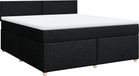 vidaXL Boxspring met matras stof zwart 180x200 cm