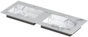 Wastafel INK Post Dubbele Wastafel Keramiek Wit 120x45x1 cm