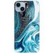 1001 coques Apple iPhone 15 Plus Marbre bleu paillete bedrukt siliconen hoesje