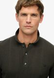 Superdry Gebreid poloshirt met korte mouwen en textuur - Heren - XXXL - Katoen - Carbon Black
