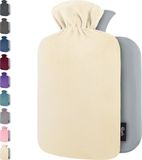 Warmwaterkruik Qomfor Warmwaterkruik met Fleece Hoes - Champagne - 1.8L