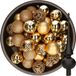 Decoris Boules de Noël - 37x pièces - 6 cm - or - plastique - incl. étoile de sapin verre mat noir