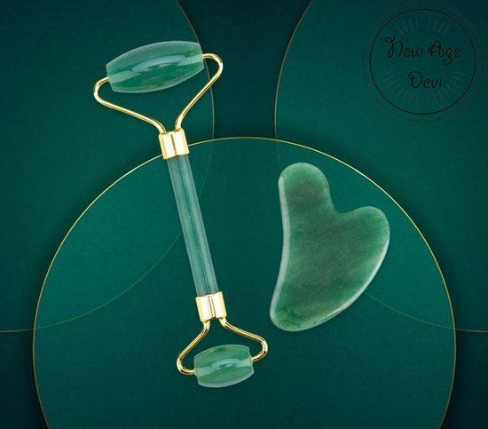 New Age Devi Jade Roller met Gua Sha Steen - Groen