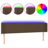 VidaXL Hoofdbord LED 163x16x78/88 cm stof donkerbruin