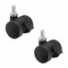 Sotech Set de 2 roulettes de meubles AACHEN avec filetage M8 x 15 mm et frein (Ø 35 mm, capacité de charge de 40 kg par roue, pivotant à 360 degrés, noir)