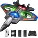 Nexar Avion télécommandé - Chasseur à réaction - Avion RC pour enfants - Télécommandé - avec LED, tonneaux à 360° et décollage vertical - Jouet garçons