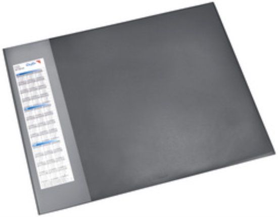 Läufer Durella D1 bureauonderlegger met transparante zijlijst en kalender, 52 x 65 cm, zwart