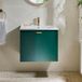 Hudson Reed Cluo Meuble lavabo suspendu - 60 cm - Vert foncé - Avec 1 tiroir compact - Design mural & moderne
