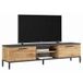 BEAUX MEUBLES PAS CHERS ACTUAL DIFFUSION Meuble TV 65 Pouces Chêne et Gris 2 Portes 4 Niches | L 160 cm, H 39.1 cm, P 35 cm