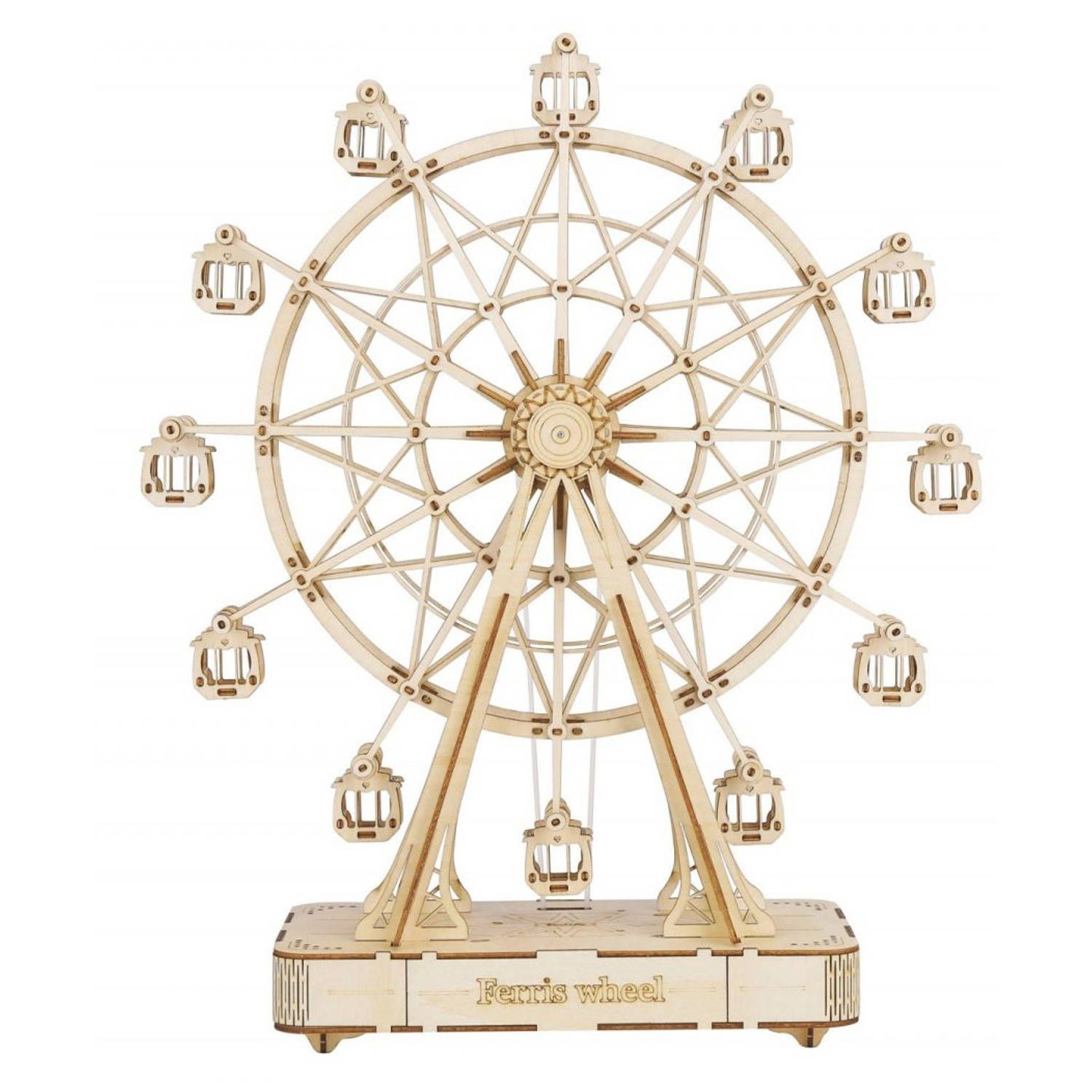 Robotime Modelbouwpakket Ferriswheel 16,5 Cm Hout 120-delig - Beige