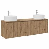 vidaXL Badkamerkast - set - 3 - st - Artisanaal - eiken - 161,5 - x - 44,5 - x - 82 - cm