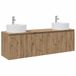 vidaXL Badkamerkast - set - 3 - st - Artisanaal - eiken - 161,5 - x - 44,5 - x - 82 - cm