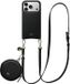 AVY Leren Hoesje geschikt voor Apple iPhone 17 Pro | Met Koord en Mini Telefoontasje | Compatibel met MagSafe | Leather Case met 130CM Koord & Pouch | Long Leather | Zwart