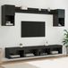 Maison Exclusive - Meuble TV mural avec éclairage LED, 6 pièces, aspect chêne noir