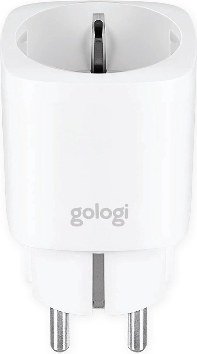 Gologi Slimme stekker - Smart plug - Tijdschakelaar & Energiemeter - WIFI - Google Home & Amazon Alexa - Wit