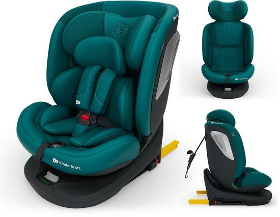 Kinderkraft I-GROW 2 PLUS Autostoel – 40-150 cm i-Size – Met Isofix – Groep 0/1/2/3 – Tot 12 Jaar – Groen