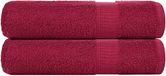 vidaXL Douchehanddoeken FROGN 2 st 70x140 cm 360 g/m² bordeaux