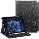 Fintie Hoesje voor iPad (A16) 11e generatie 11 inch (2025), iPad 10e generatie 10,9 inch (2022), beschermende standaard met meerdere kijkhoeken met potloodhouder en zak, glinsterend zwart
