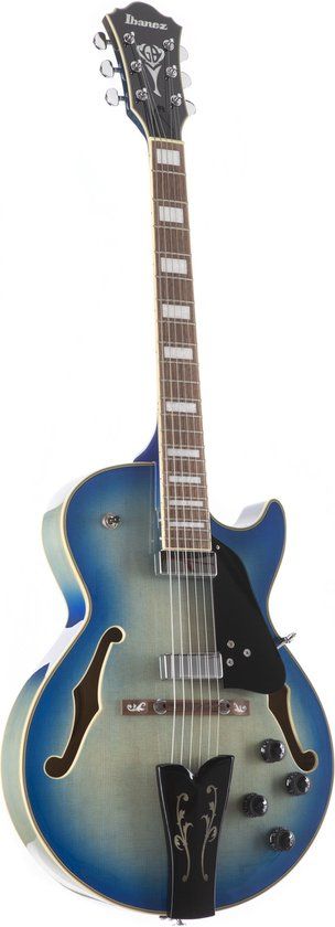 Ibanez George Benson GB10EM-JBB Jet Blue Burst Semi-akoestische gitaar