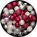 Kaemingk B.V. 42x Boules de Noël en plastique Mélange Baies Rose/Argent/Blanc nacré 3 cm