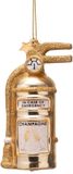 Vondels Boule de Noël en verre - Extincteur 'In Case of Emergency Champagne' 9.5cm Or