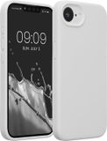 kwmobile coque de téléphone convient pour Apple iPhone 17e / iPhone 16e - Coque arrière en TPU avec revêtement en silicone - Étui pour smartphone en blanc