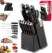 Klausberg KB-7985 Set de couteaux de 13 pièces - Bloc à couteaux noir avec fusil à aiguiser