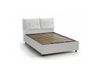 Lit double en tissu blanc 160x190 cm