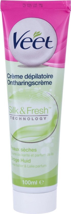 Veet - Silk &amp; Fresh Dry Skin Depilatory Cream - Depilačn&#237; kr&#233;m s vůn&#237; lilie pro suchou pokožku