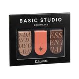 Kokonote: Basic Studio Set magnetische boekenleggers en kleurrijke boekenleggers, set met 3 bladwijzers, metaal, voor kalender, dagboek of boek, esthetisch schrijfwaren