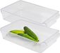 Urban Living panier/bac organisateur de réfrigérateur - 2x - transparent - plastique - L32 x l20 x H7cm