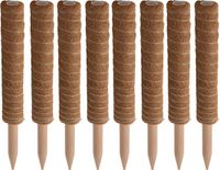 Pro garden plantenstok kokos - 8x - eucalyptushout - D4,5 x H40 cm - plantensteun
