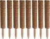 Pro garden plantenstok kokos - 8x - eucalyptushout - D4,5 x H40 cm - plantensteun