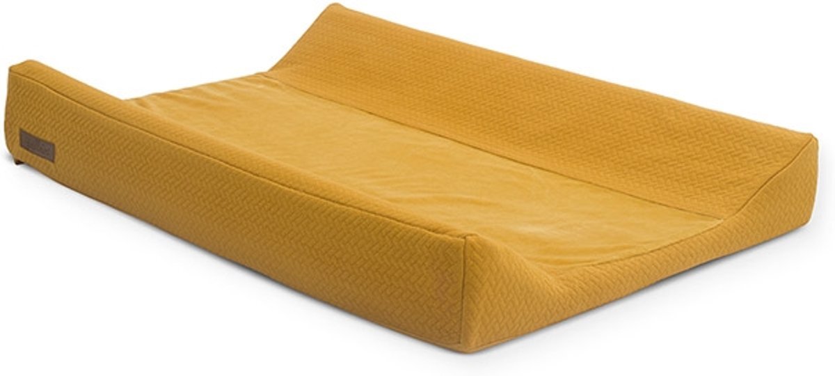 Jollein Hoes voor aankleedkussen Brick velvet mustard 50x70cm - Geel - Gr.50x70 cm geel