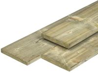Merkloos Tuindeco Midden-Europees grenen tuinplank gedroogd, groen geimpregneerd, geschaafd 4rh 1,5 x 14,0 x 500 cm