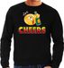Bellatio Decorations Shoppartners Bv Funny emoticon sweater Cheers zwart voor heren - zuipen / alcohol - Fun / cadeau trui S