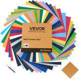 VEVOR Warmteoverdracht Vinyl Film 50 Vellen 304,8x304,8mm Transfer Film