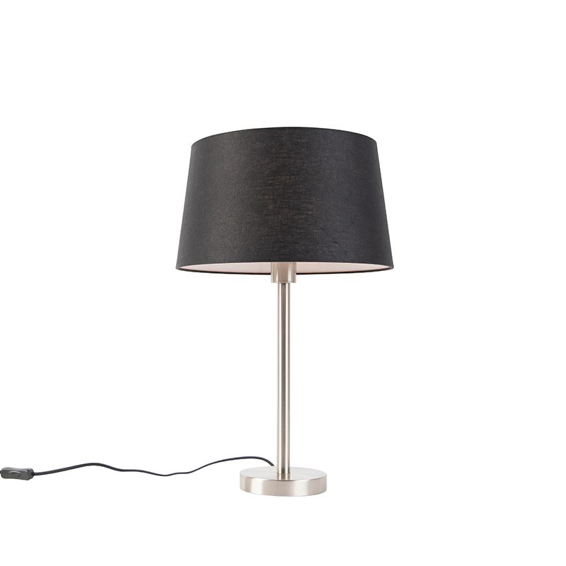 QAZQA Simplo Tafellamp - Zwart - H 52.5 cm - E27