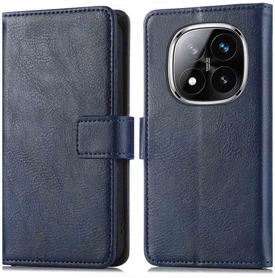 imoshion Hoesje - Geschikt voor Xiaomi Redmi Note 14 Pro 5G - Luxe Bookcase - Donkerblauw
